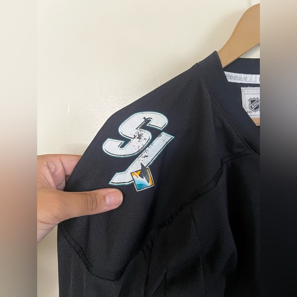 Vintage Reebok San Jose Sharks NHL Hockey Jersey Size Youth L / XL *FLAWS* - Picture 3 of 9
